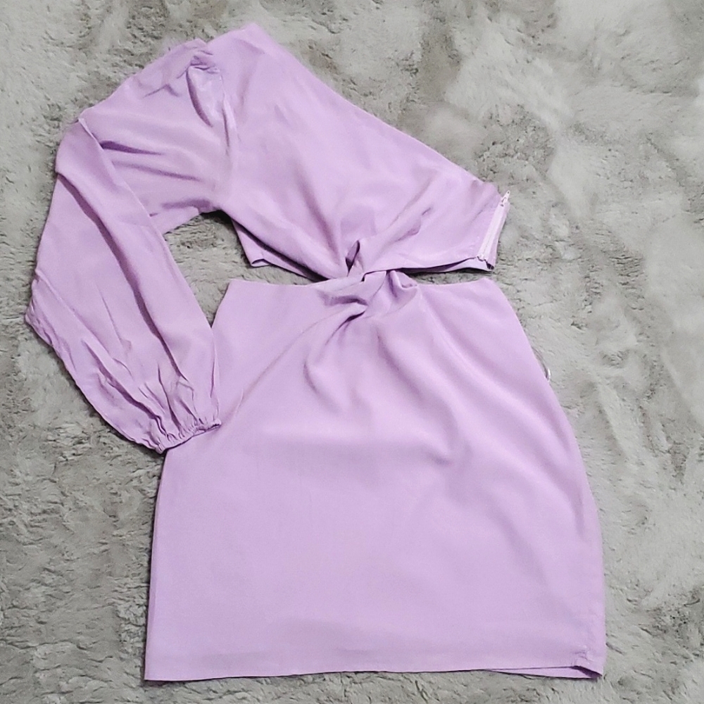 Showpo. lavender one shoulder cut out dress - size 6
